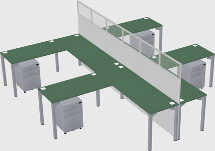 Shared l-shape cubicle
