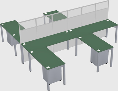 Shared l-shape cubicle
