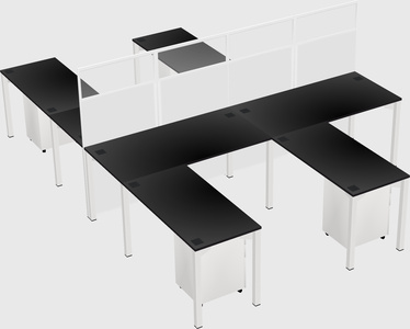 Shared l-shape cubicle