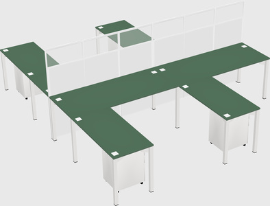 Shared l-shape cubicle