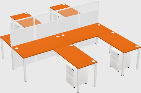 Shared l-shape cubicle