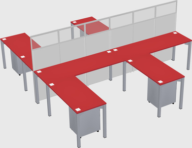 Shared l-shape cubicle