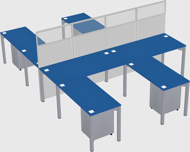 Shared l-shape cubicle
