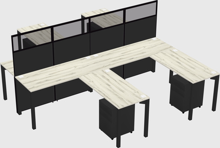 Shared l-shape cubicle