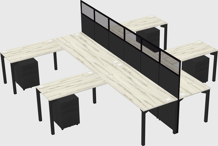 Shared l-shape cubicle