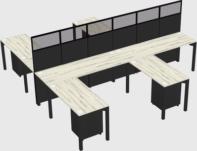 Shared l-shape cubicle