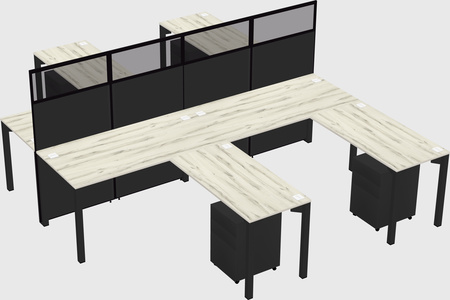 Shared l-shape cubicle
