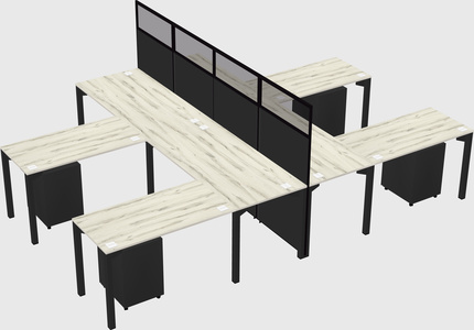 Shared l-shape cubicle