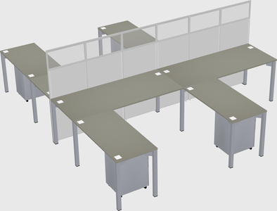 Shared l-shape cubicle