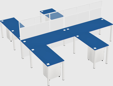 Shared l-shape cubicle