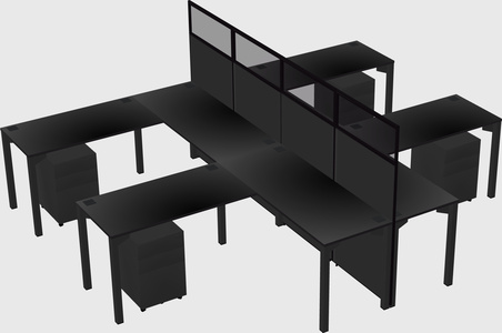 Shared l-shape cubicle