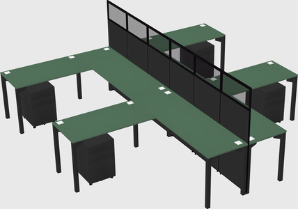 Shared l-shape cubicle