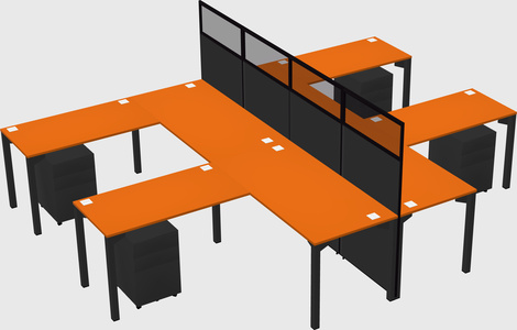 Shared l-shape cubicle