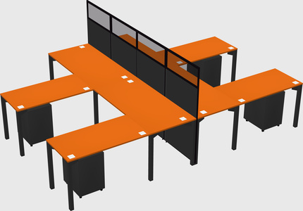 Shared l-shape cubicle