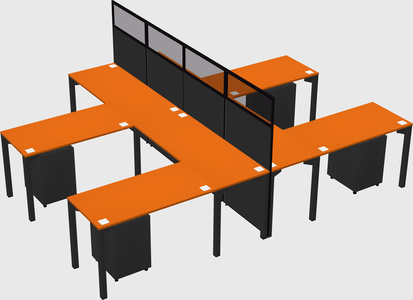 Shared l-shape cubicle