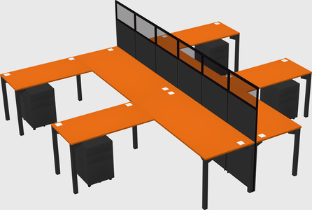 Shared l-shape cubicle