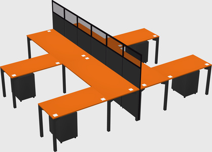 Shared l-shape cubicle