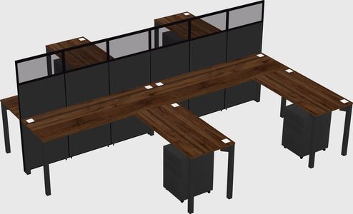 Shared l-shape cubicle