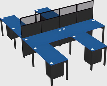 Shared l-shape cubicle