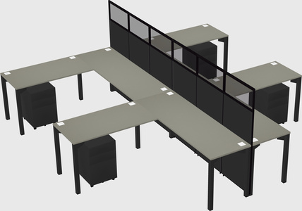 Shared l-shape cubicle