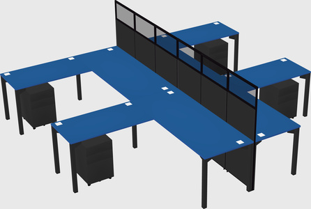 Shared l-shape cubicle