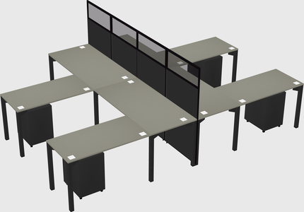 Shared l-shape cubicle