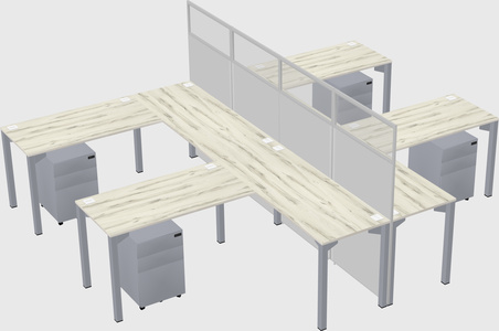 Shared l-shape cubicle