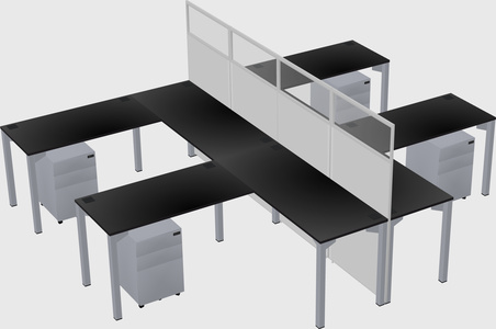 Shared l-shape cubicle