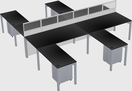 Shared l-shape cubicle