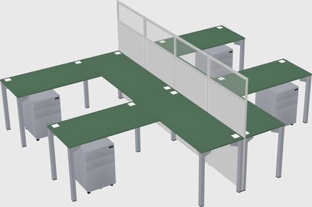 Shared l-shape cubicle