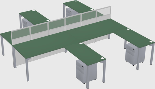 Shared l-shape cubicle