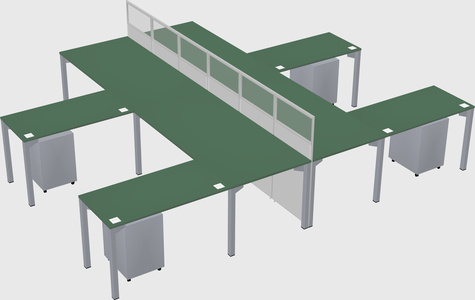 Shared l-shape cubicle