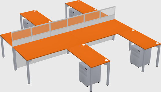 Shared l-shape cubicle