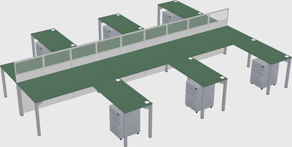 Shared l-shape cubicle