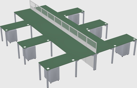 Shared l-shape cubicle