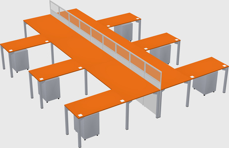 Shared l-shape cubicle