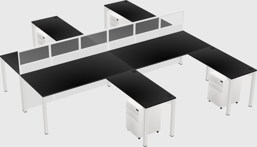 Shared l-shape cubicle