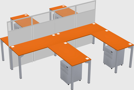 Shared l-shape cubicle