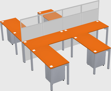Shared l-shape cubicle