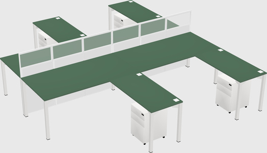 Shared l-shape cubicle