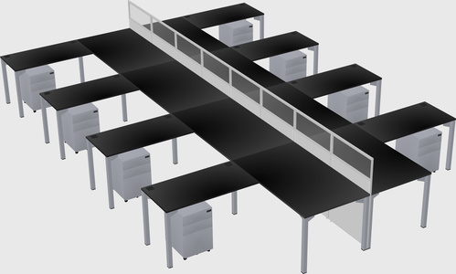 Shared l-shape cubicle