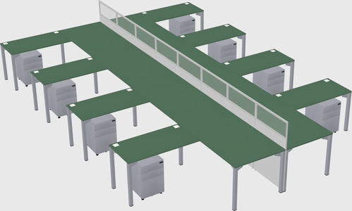 Shared l-shape cubicle