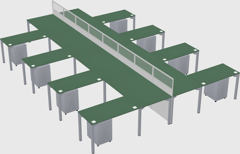 Shared l-shape cubicle