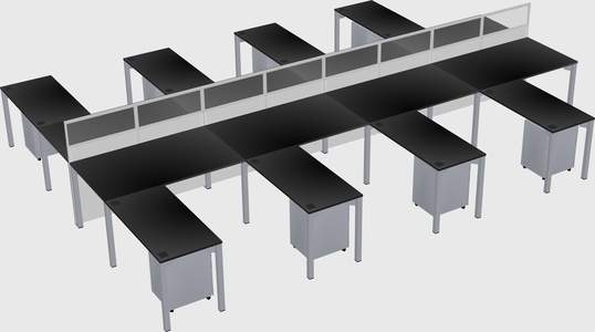 Shared l-shape cubicle