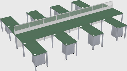 Shared l-shape cubicle