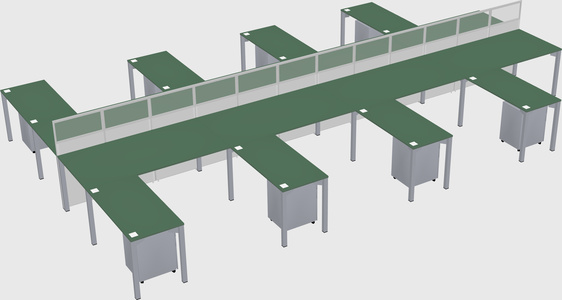 Shared l-shape cubicle
