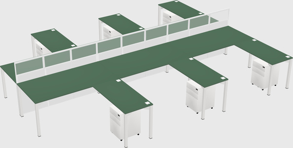 Shared l-shape cubicle