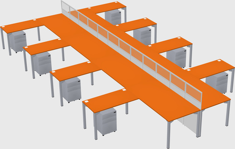 Shared l-shape cubicle