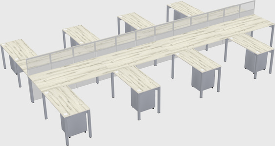 Shared l-shape cubicle