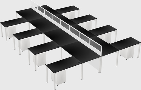 Shared l-shape cubicle
